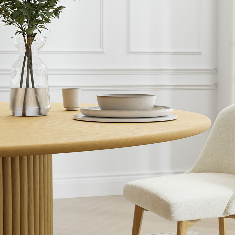 46 Round Edge Wooden Dining Table