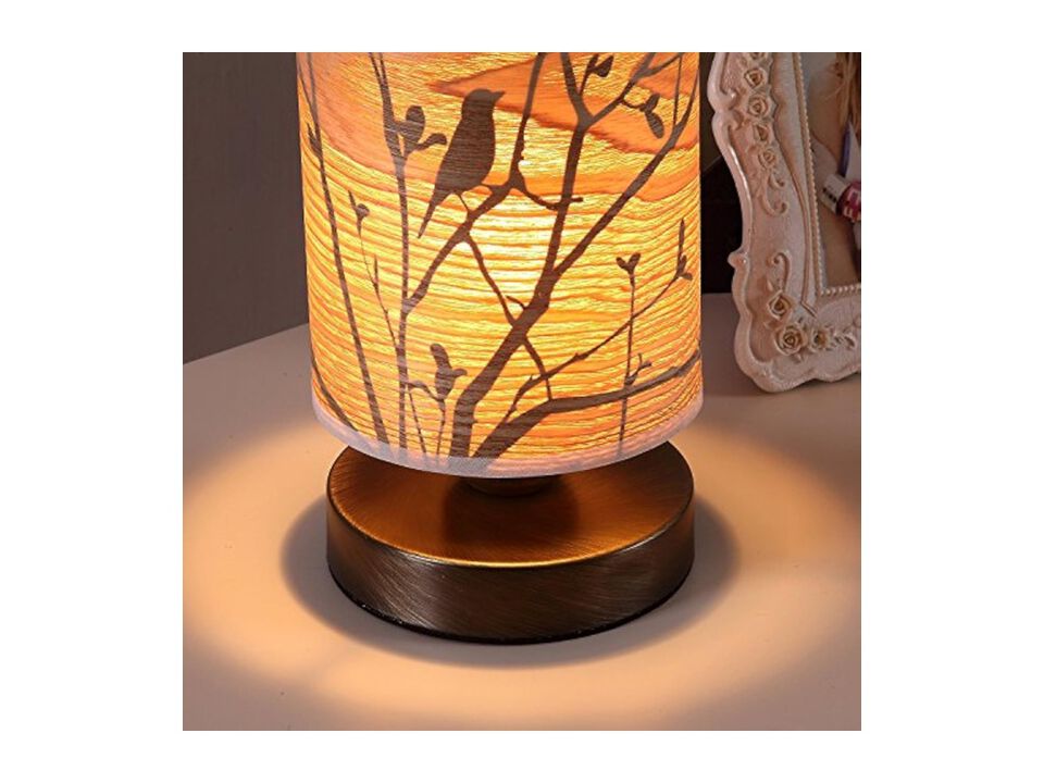 Wood Metal Table Lamp For Living Room Bedroom Bedside Bronze