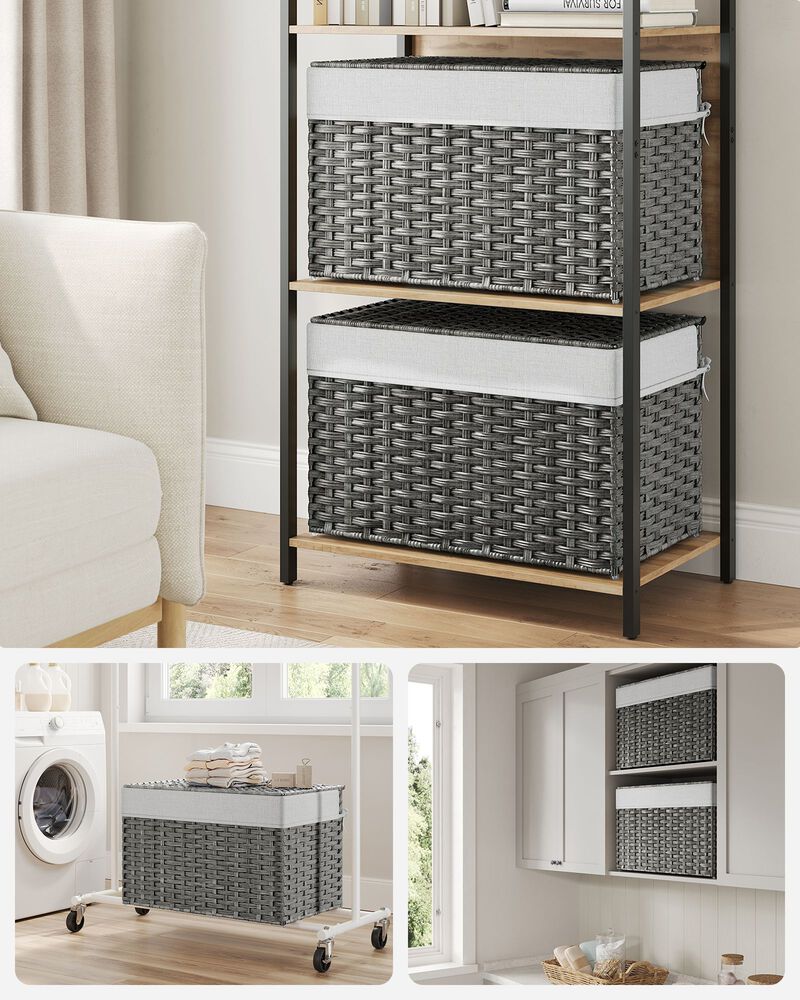 Storage Trunk with Cotton Liner and Metal Frame for Bedroom and Closet