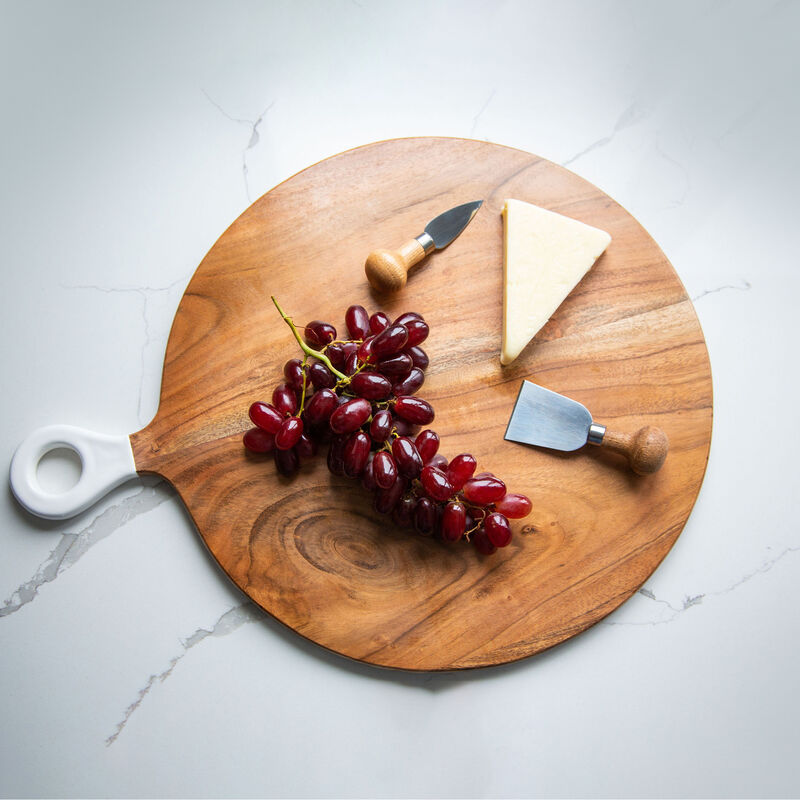 Jeanne Fitz Wood + White Collection Acacia Wood Charcuterie Board - Round image number 2