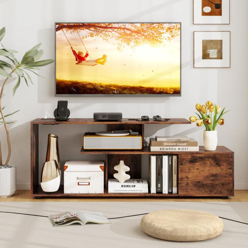 Hivvago Entertainment Center TV Stand with Power Outlet