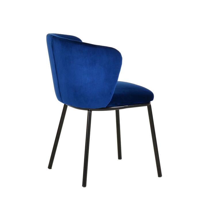 Bessie Modern Blue Velvet Dining Chair (Set of 2)