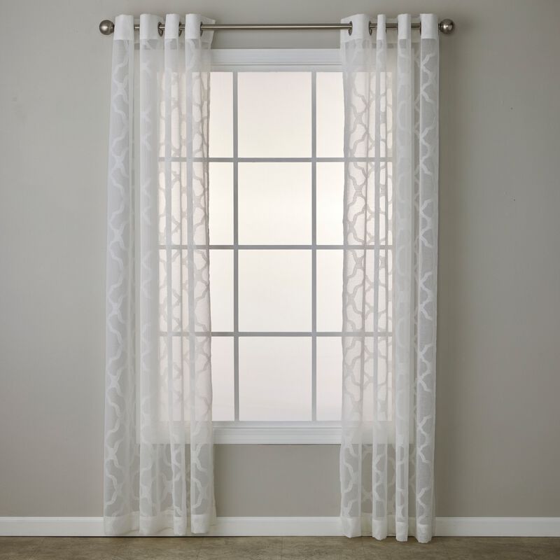 SKL Home By Saturday Knight Ltd Miranda Window Curtain Panel - 56X63", White