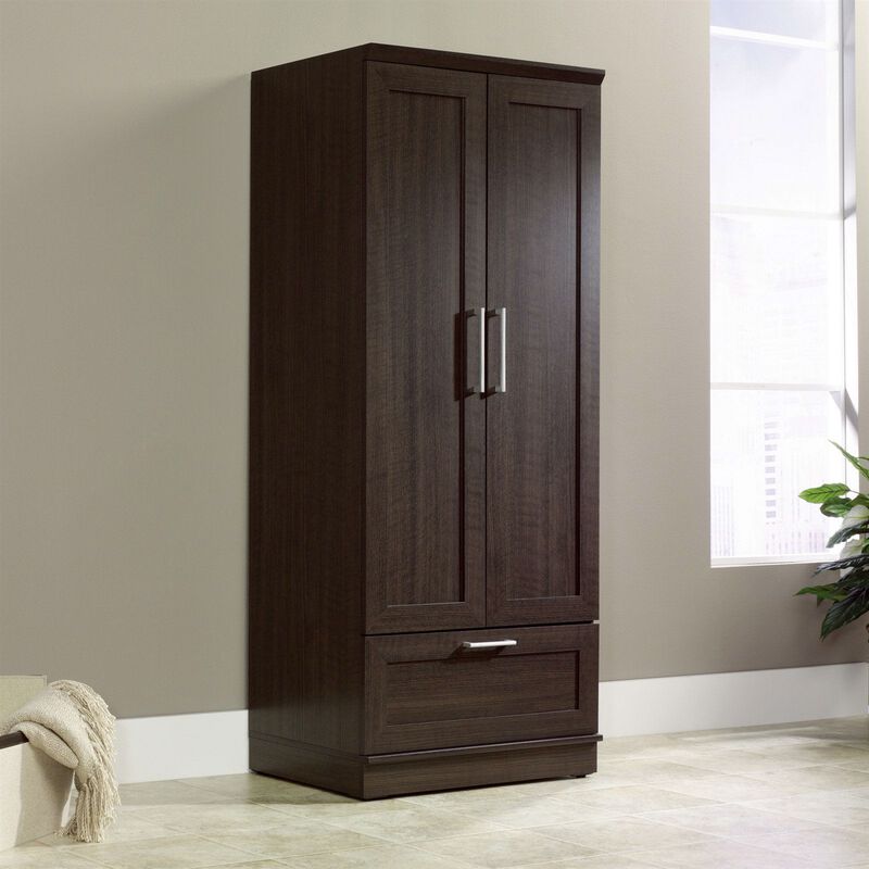Freestanding Wardrobe Armoire Cabinet with Shelves and Hanging Space