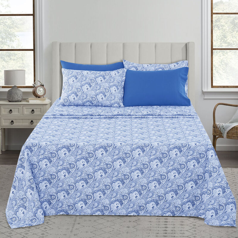 Lux Decor Collection Bed Sheets - Brushed Microfiber Paisley Sheet Set image number 1