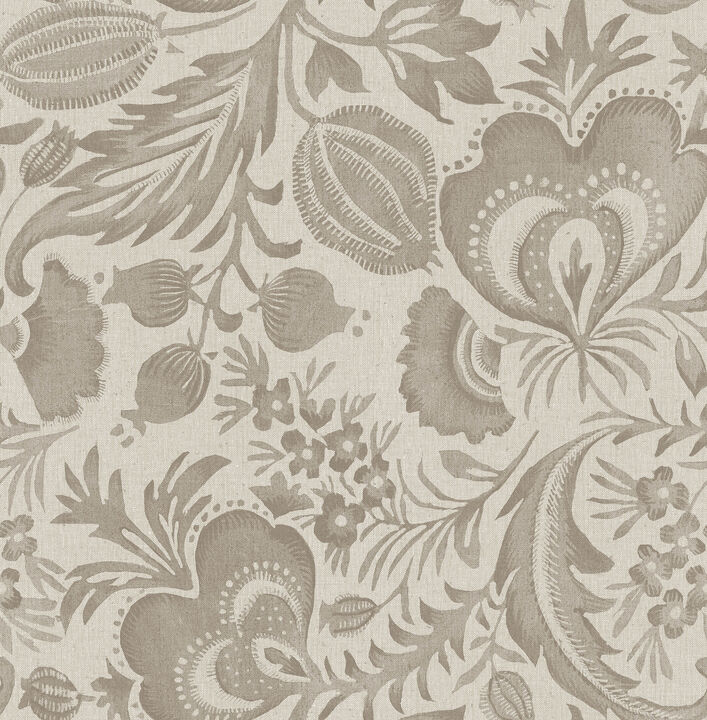 Culver Light Brown Jacobean Wallpaper