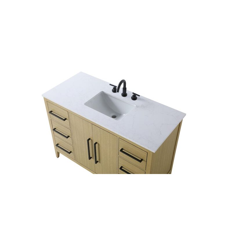 Elegant Kitchen and Bath 48 Inch Single Bathroom Vanity In  Honey Brown