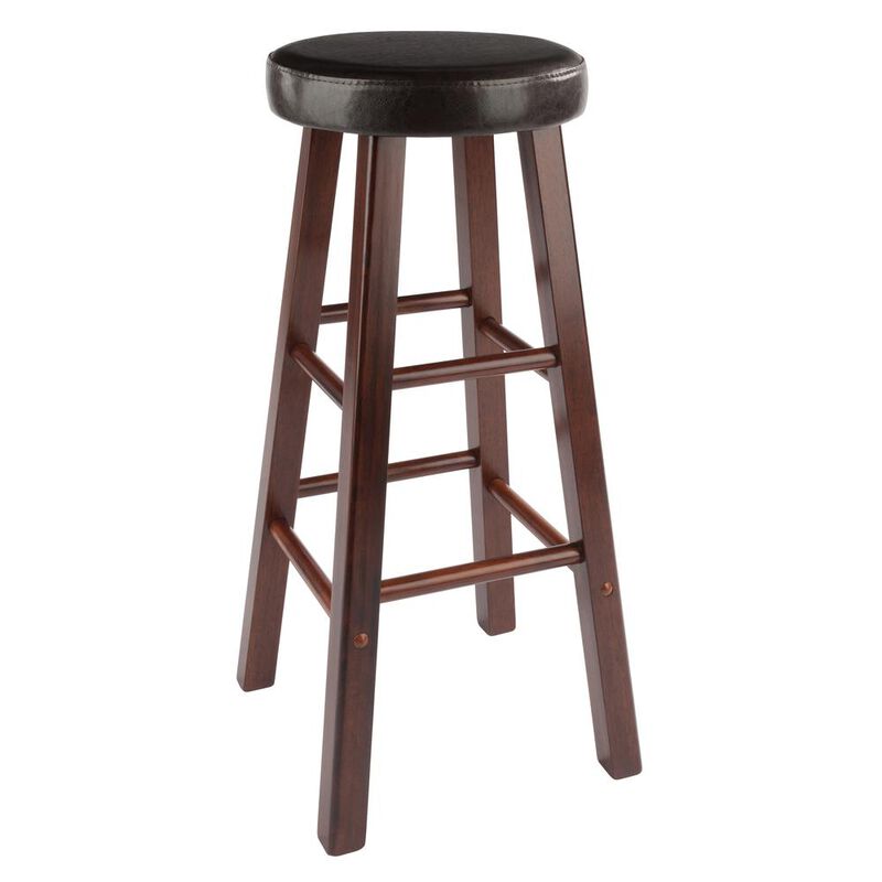 Maria Cushioned Bar Stool, 2-Pc Set, Espresso & Walnut