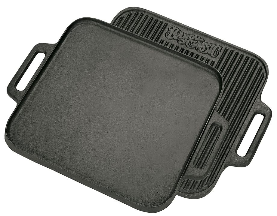 Bayou ClassicBayou Classic 7442 14-in Cast Iron Reversible Square Griddle Features Flat Side and Ribbed Grill Side Perfect For Large Batch Breakfast Burgers and Grilled Sandwiches Steaks and Chicken