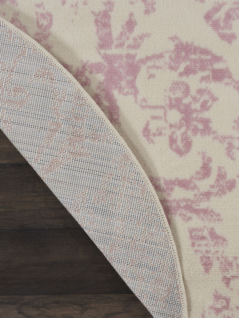 Jubilant JUB09 Ivory/Pink 5'3" x Round Rug