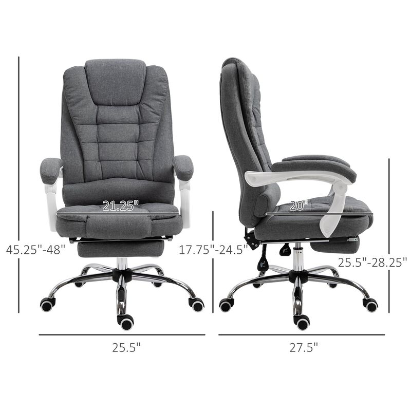Dark Gray Work Comfort: Office Chair with Retractable Footrest