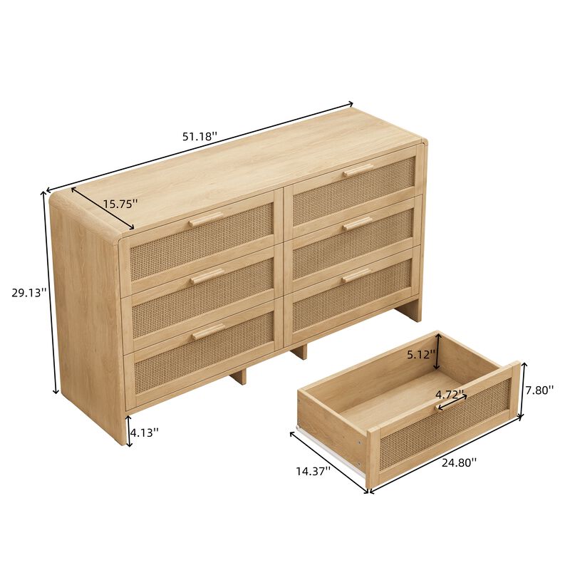 TATEUS 51.18'' Arc Shaped Corner Rattan Cabinet image number 2