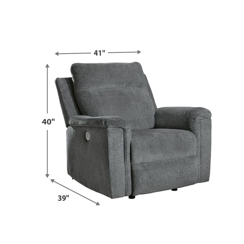 Jinu Power Recliner Chair, Gray Polyester and Soft Micro Chenille