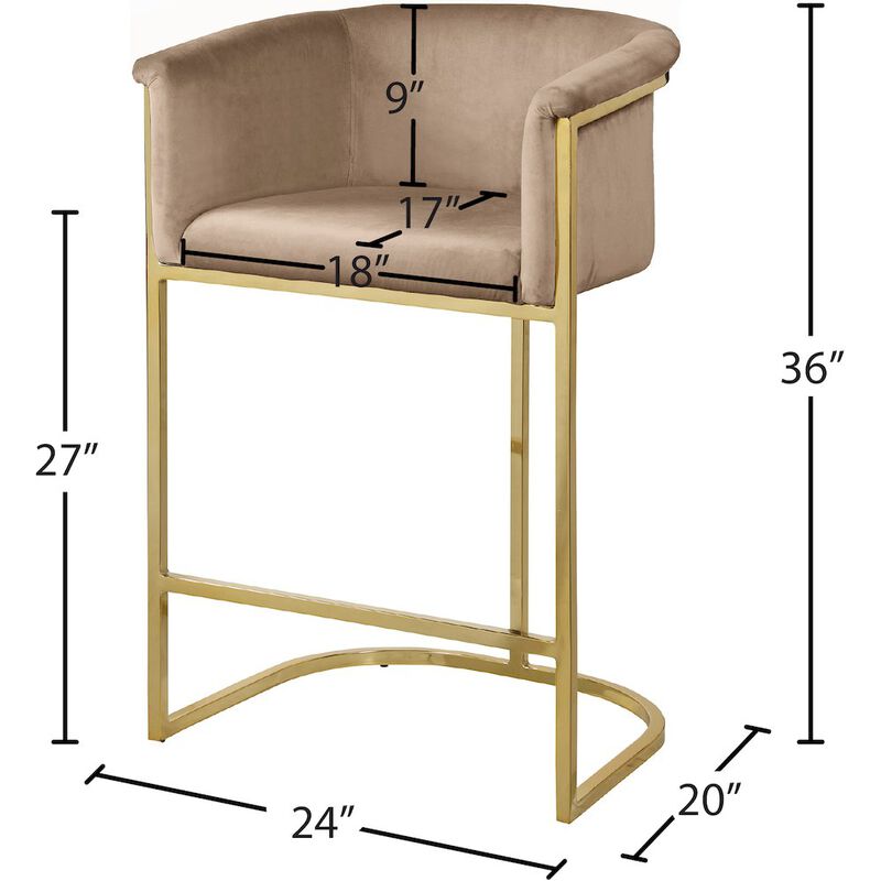 Meridian Furniture Donatella Velvet Stool