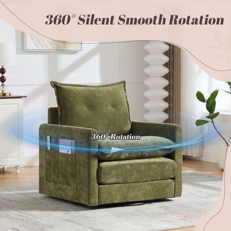 Secra Modern Chenille Swivel Accent Chair image number 2