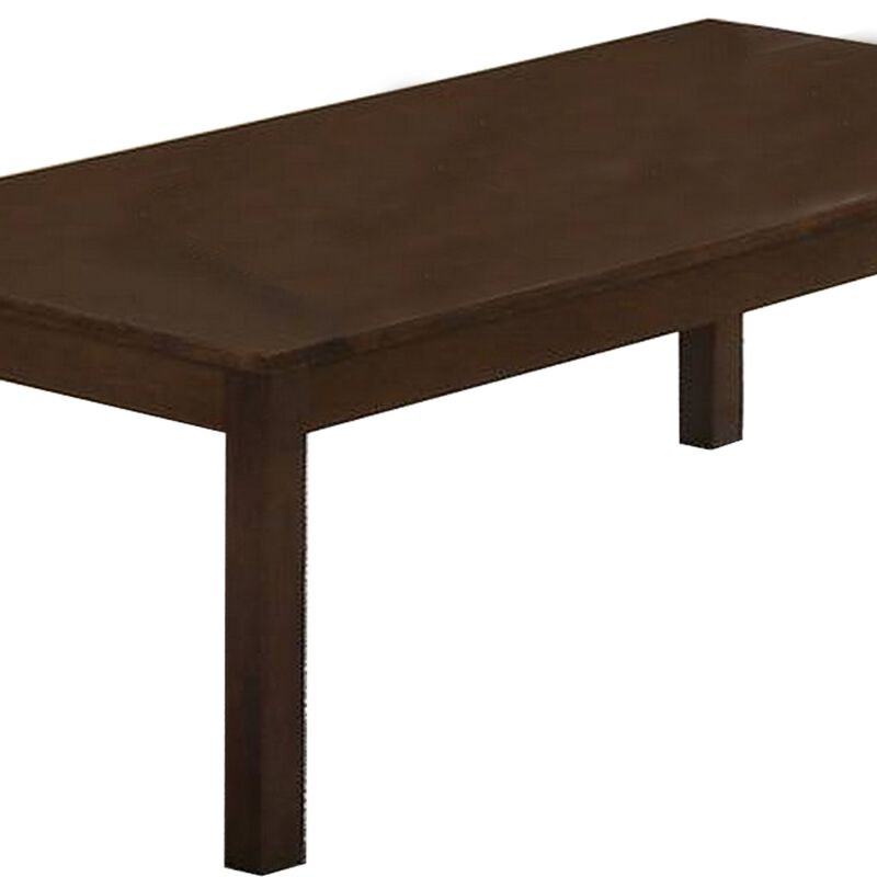 3 Piece Transitional Coffee Table and End Table with Block Legs, Brown-Benzara