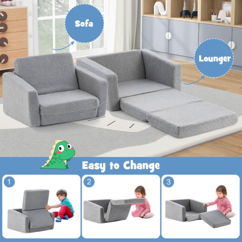 Hivvago 2-in-1 Children’s Convertible Sofa to Lounger