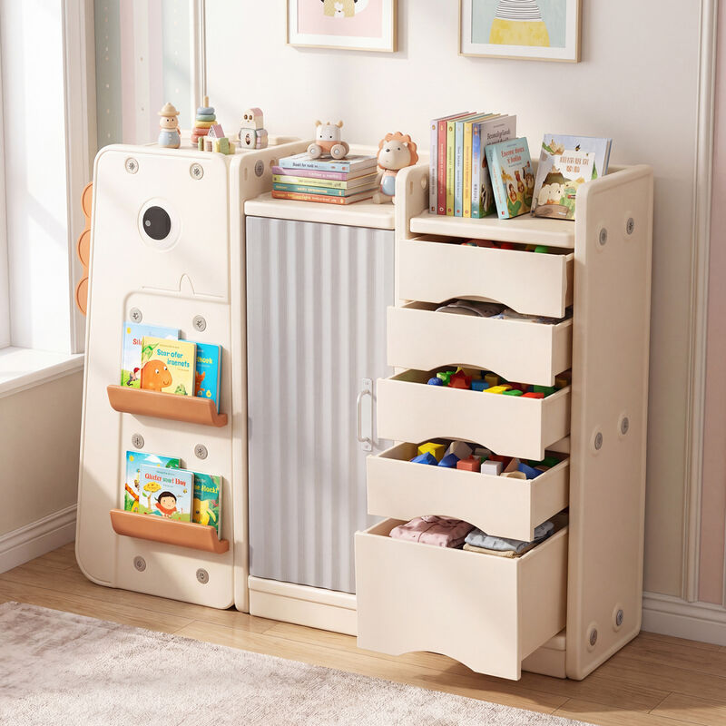 Toy Storage Organizer for Kids with 5 Removable Bins and Shelves image number 1