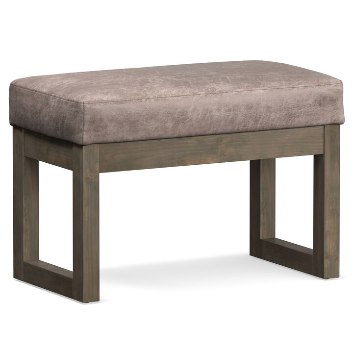 Simpli Home Milltown Footstool Small Ottoman Bench