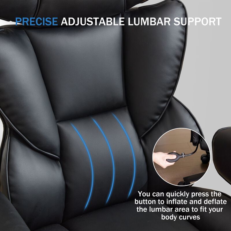 Office Chair with Foot Rest and Waist Lumber Support, Ergonomic Gaming Chair image number 5