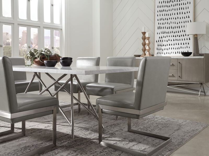 Coral Synthetic Leather Upholstered Dining Chair - Set of 2