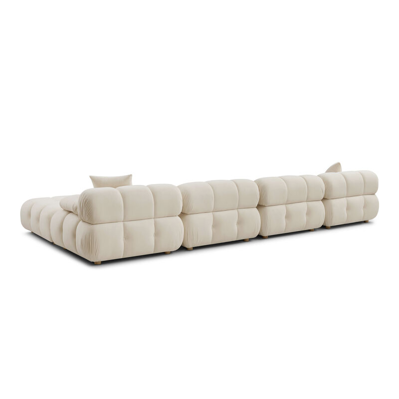 Calliope Cream Performance Velvet 6-piece Modular U-Sectional image number 2