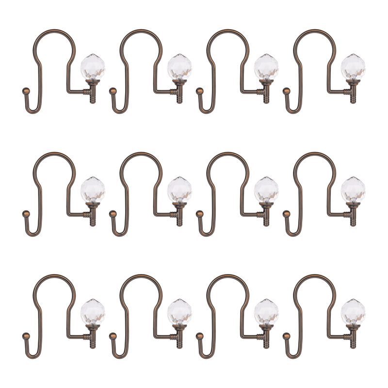 Zinc Double Shower Curtain Hooks, Set of 12 image number 3