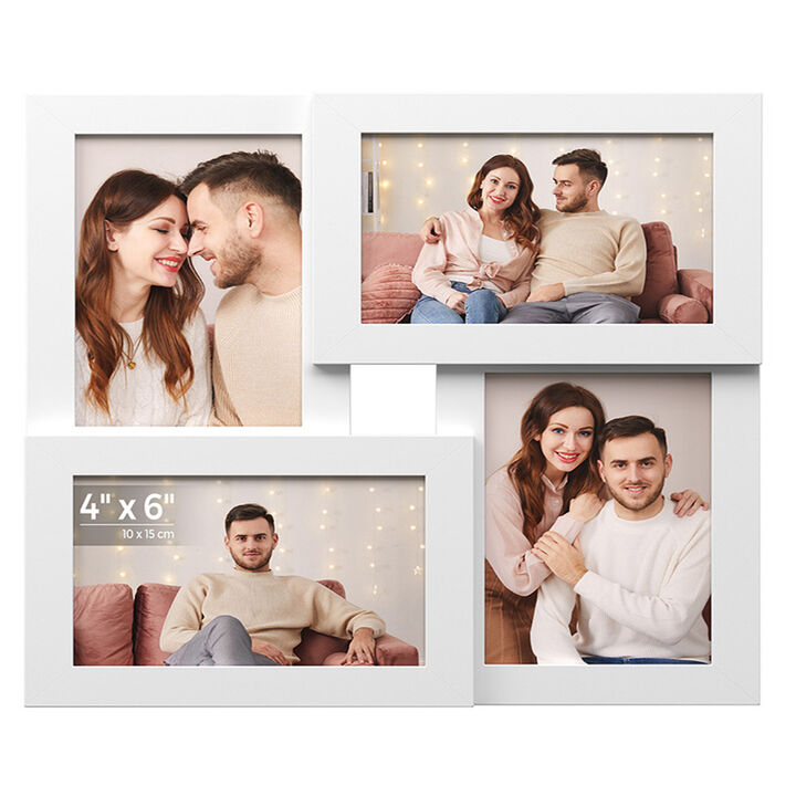 Set of 4 Family Collage Photo Frames for Wall Gallery Display