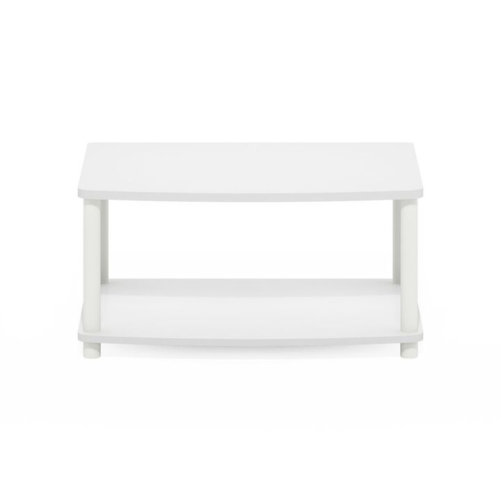 Turn-N-Tube No Tools 2-Tier Elevated TV Stands, White/White
