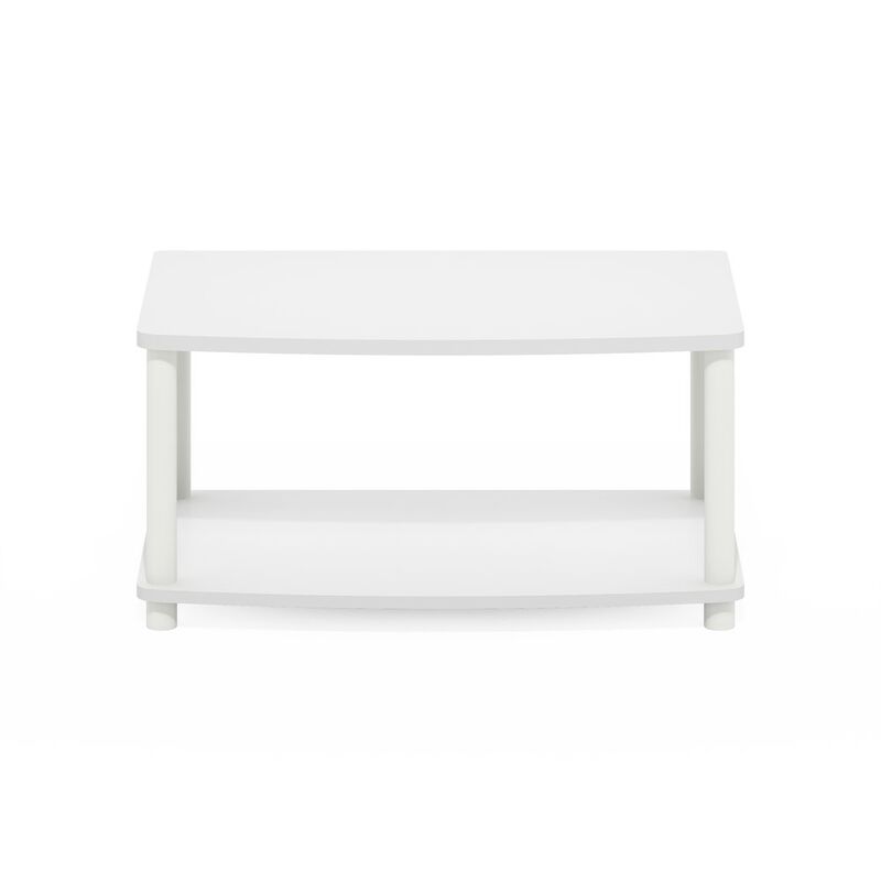 Turn-N-Tube No Tools 2-Tier Elevated TV Stands, White/White