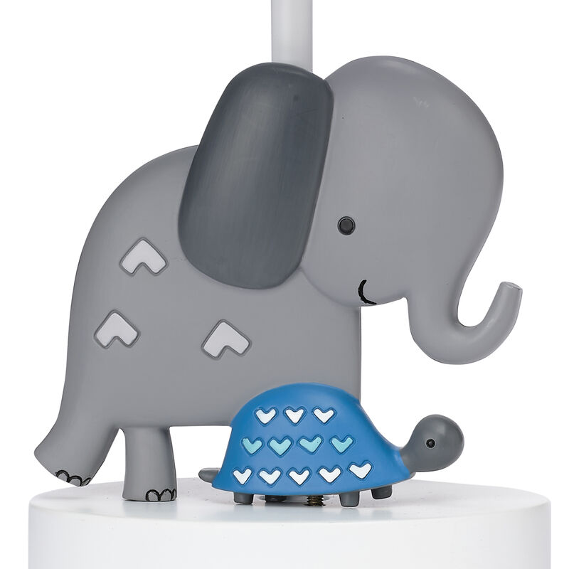 Bedtime Originals Jungle Fun Gray Elephant/Turtle Nursery Lamp with Shade & Bulb