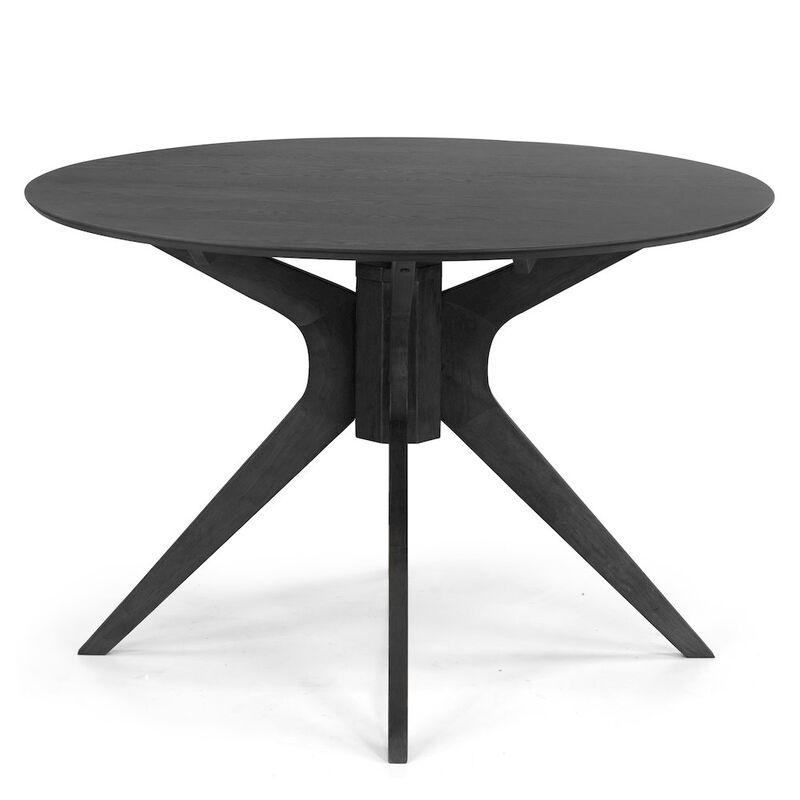 Glamour Home Blair Black Round Wood Dining Table with Tripod Style Base
