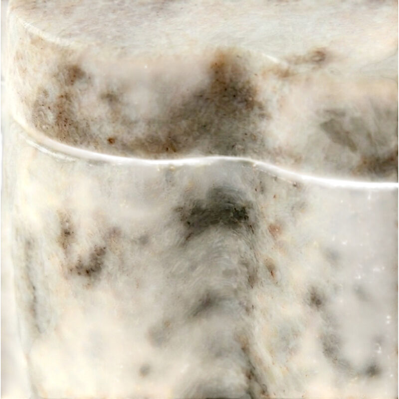 4" Scalloped Box, Beige Marble image number 4