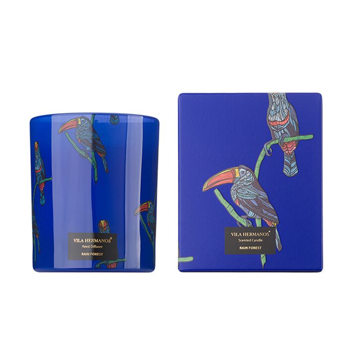 Candle in Jar JUNGLETOPIA TOUCAN RAIN FOREST 200gr 3.35 diam. x 4.13 in