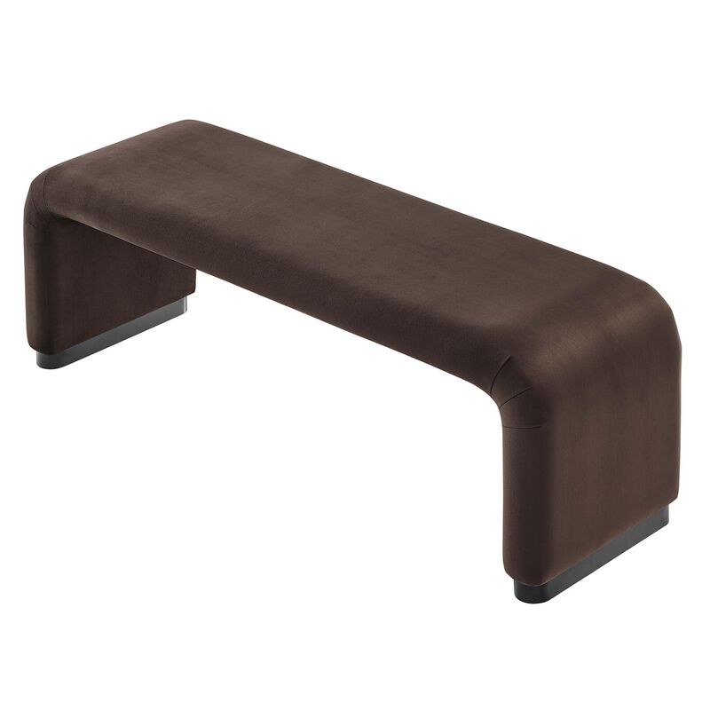 Modway EEI-6734-BRA-CAB Koda Performance Velvet Waterfall Long Bench, Brass Cadet Blue image number 5