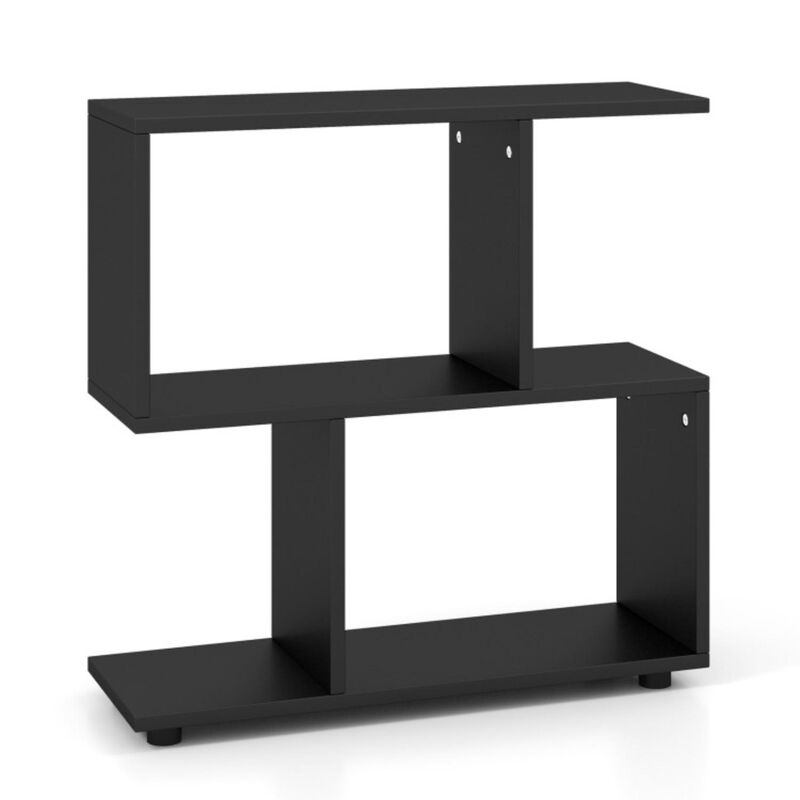 Hivvago 24 Inch 3-Tier Geometric Bookshelf with Thick Foot Pads