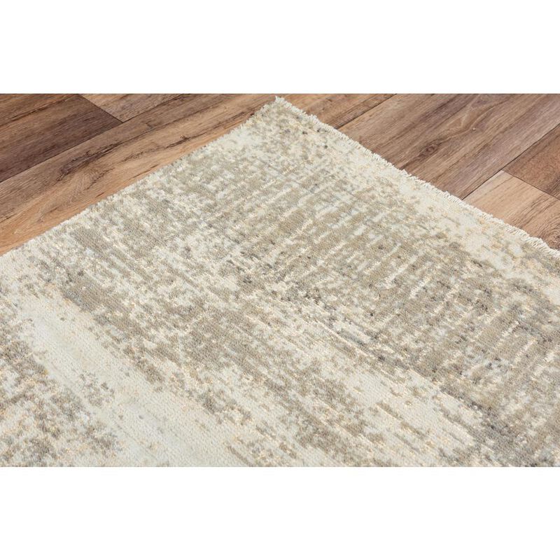 Hybrid Cut Pile Wool/ Tencel Rug, 10' x 13'