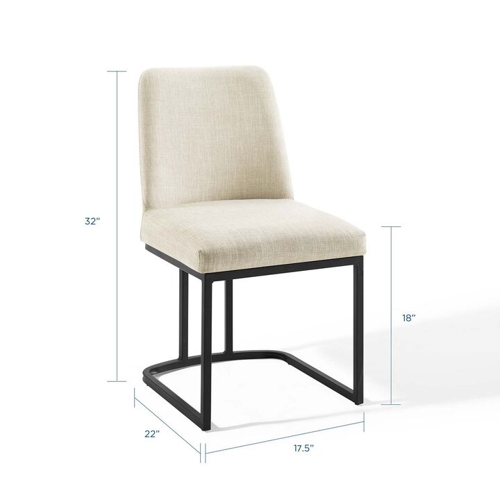 Amplify Sled Base Upholstered Fabric Dining Side Chair-Benzara
