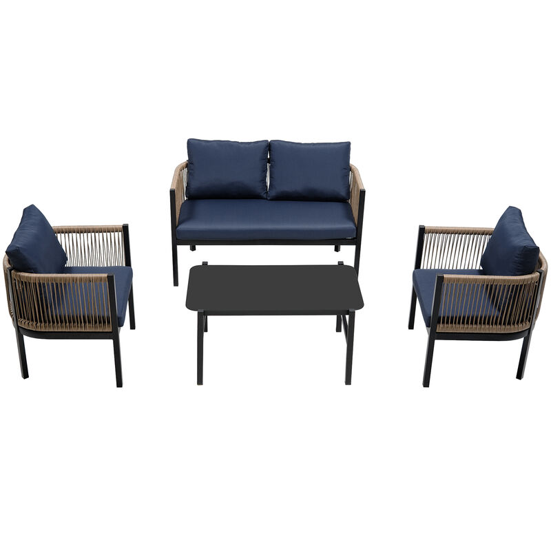 Merax Outdoor Sofa Combination with A Table