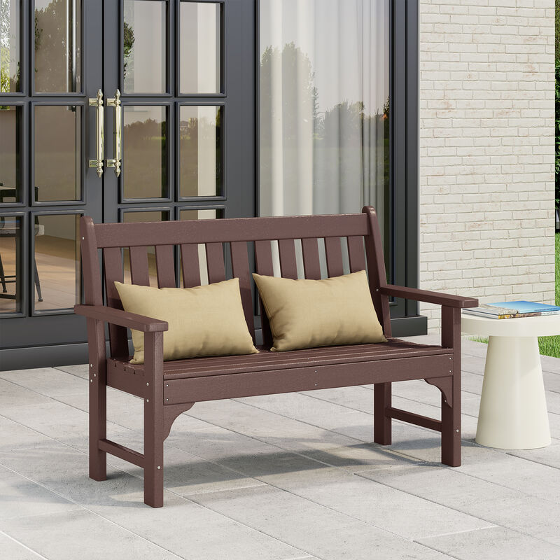 WestinTrends Outdoor 2-Person All-Weather HDPE Front Porch Garden Bench