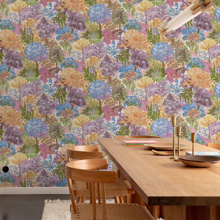 Inia Classical Floral All-over Multi-colored Wallpaper INA78601