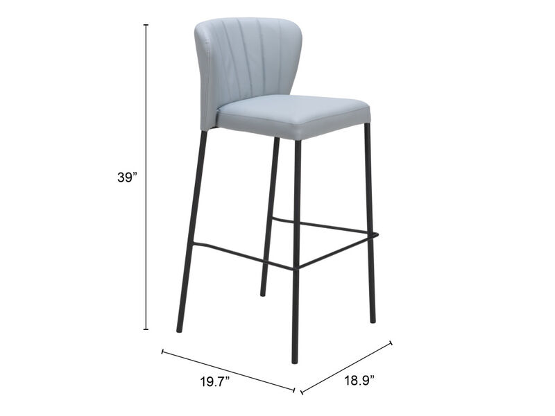 Linz Barstool (Set of 2) Gray