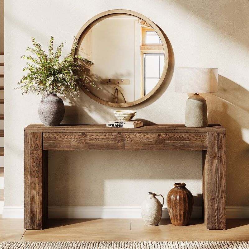 Tribesigns Console Table with Drawers image number 2