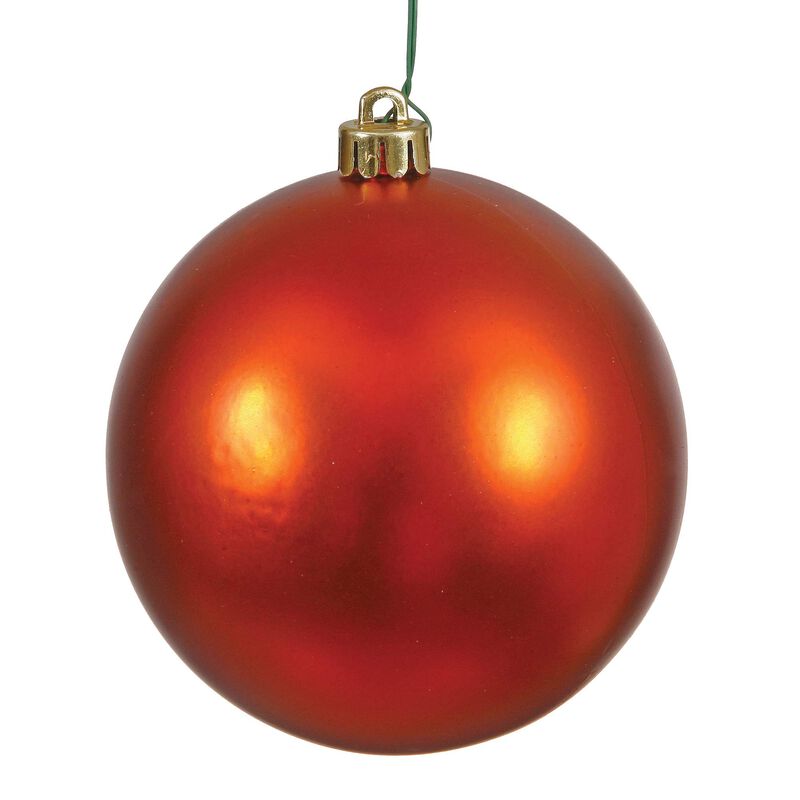 Vickerman 6" Burnish Orange Matte Ball Ornament 4 per Box image number 0