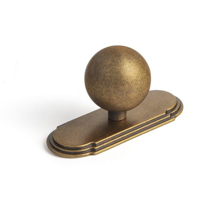 Goo-Ki 1.0''(24mm) Dia Cabinet Knob with Backplate,Antique Brass Drawer Knobs with Zinc Alloy Material,6 Packed