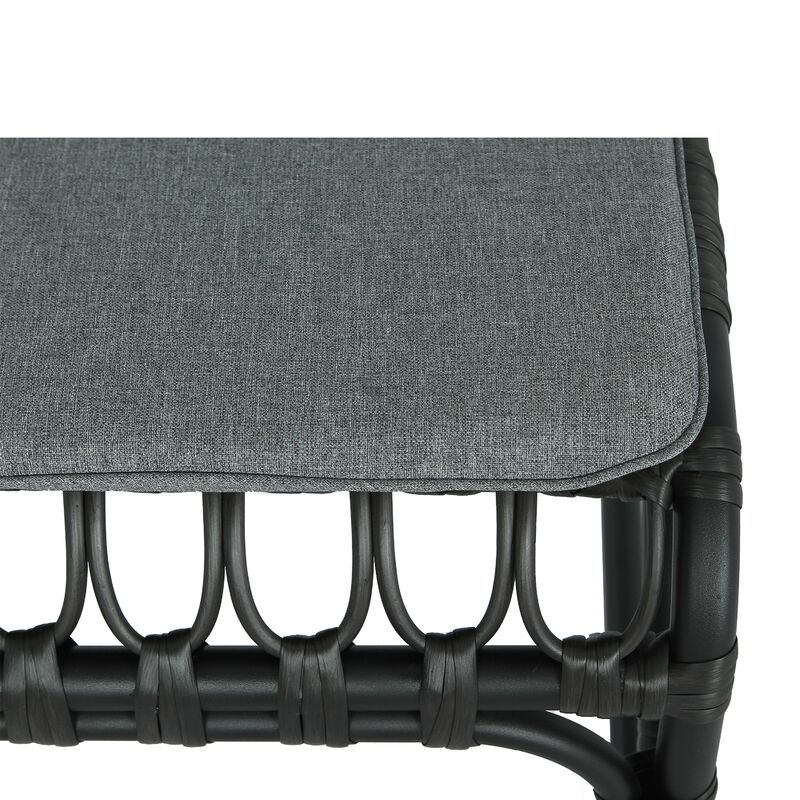 Merax Outdoor PE Wicker Dining Chairs with Washable Cushion Set of 2