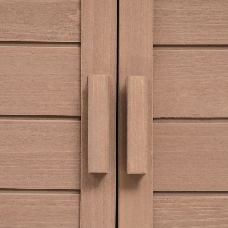 Garden Potting Bench with Storage Shelf, Drawer & Cabinet, Fir Wood Workstation