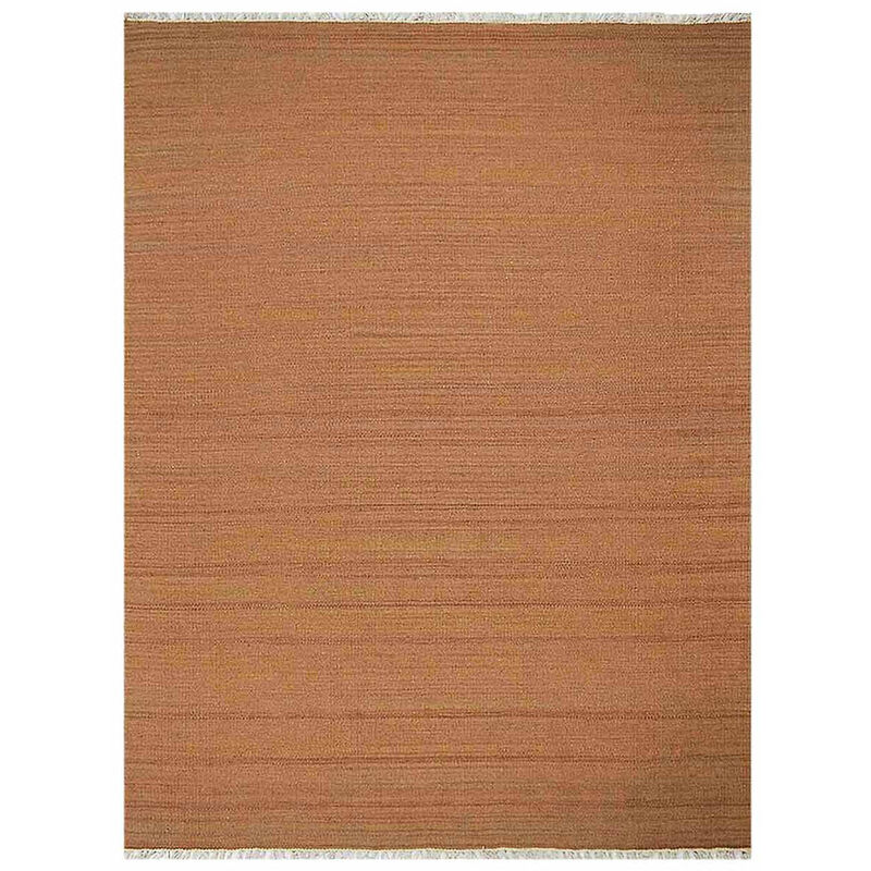 RUGSOTIC CARPETS HAND WOVEN FLAT WEAVE KILIM WOOL ECO-FRIENDLY AREA RUGS  -Orange Color, Solid Plain Design, Low Pile  Handmade Rugs for Living Room, Bed Room (D00111) image number 0