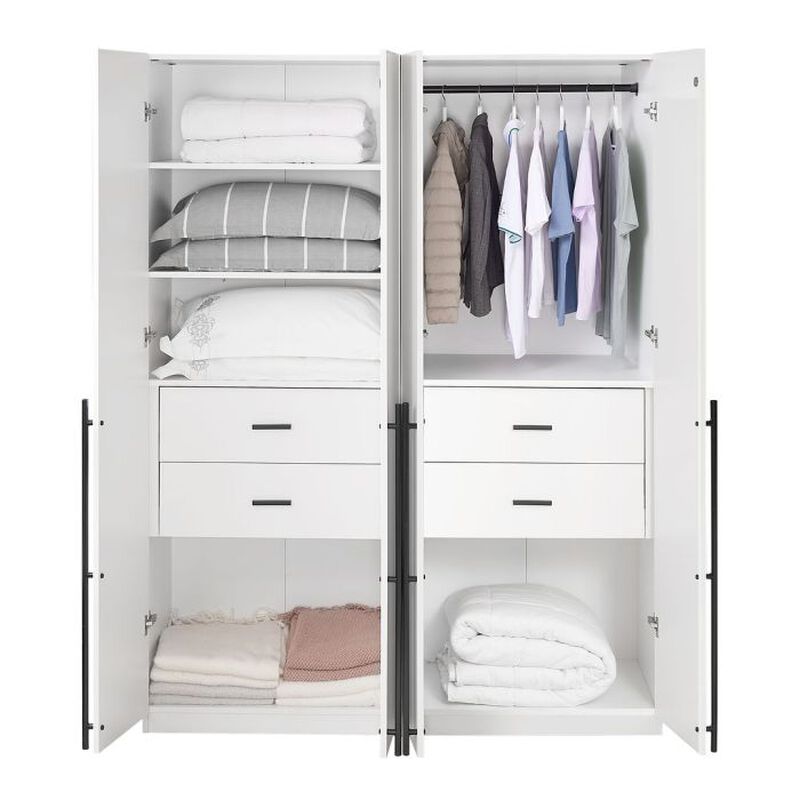 Lee Module Wardrobe in White (Set of 2)
