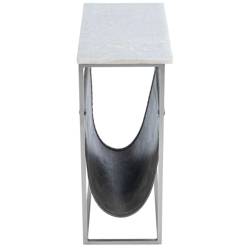 Butler Specialty Company Koler Marble & Leather Magazine Table, Off-White